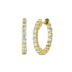 Echt Diamanten Hoepel Oorbellen 1,36 Karaat 14K Geel