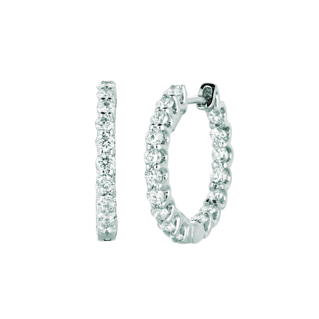Echt Diamanten Hoepel Oorbellen 1,36 Karaat 14K Wit