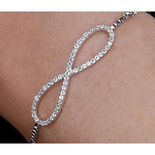 Echt Diamanten Ketting Armband 4,20 karaat Oneindigheids Symbool Vrouwen Sieraden 14K - harrychadent.nl