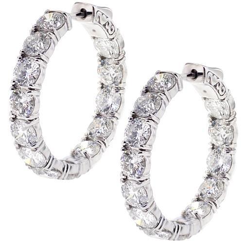 Echt Diamanten Lady Hoop Earrings Sprankelend Goud Wit 14K 3,90 Karaat