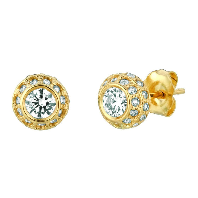 Echt Diamanten Oorknopjes 1,90 Karaat 14K Geel