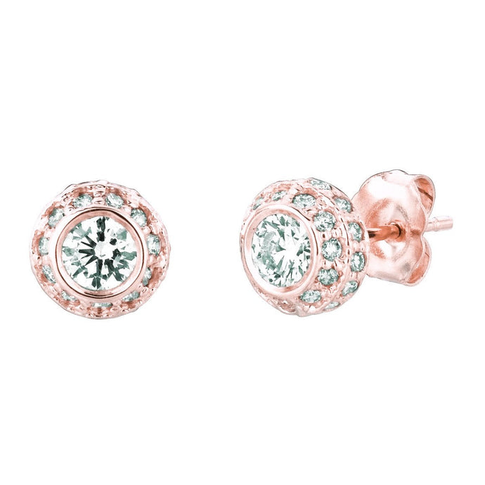 Echt Diamanten Oorknopjes 1,90 Karaat 14K Roze