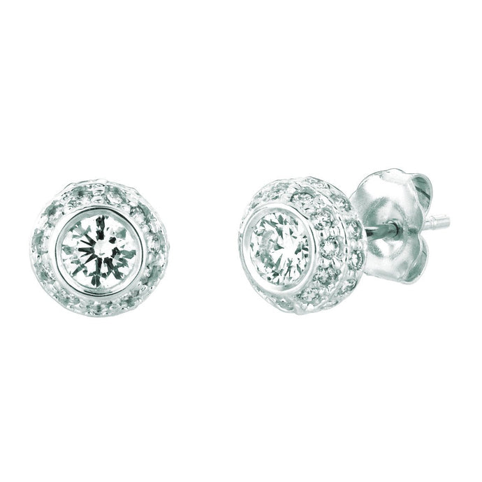 Echt Diamanten Oorknopjes 1,90 Karaat 14K Witgoud