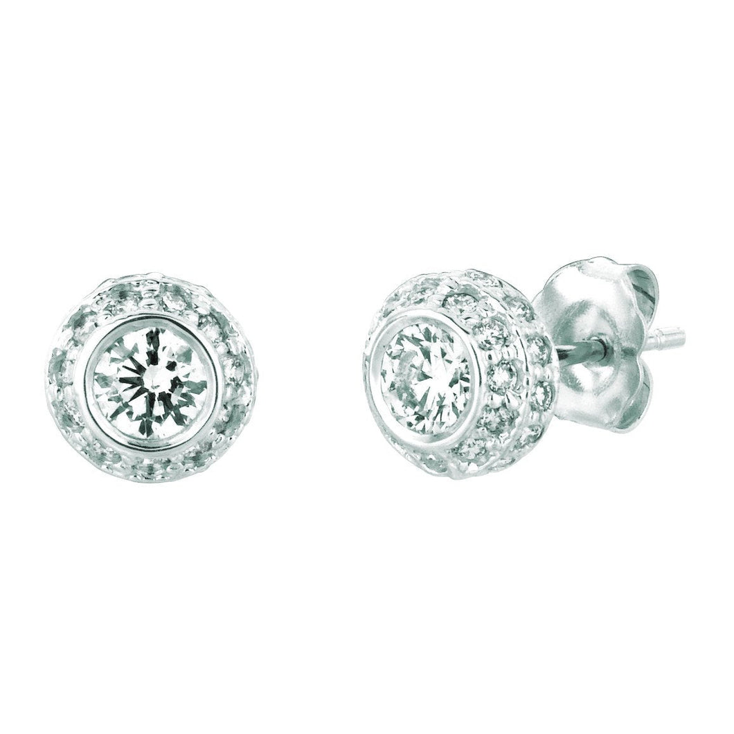 Echt Diamanten Oorknopjes 1,90 Karaat 14K Witgoud