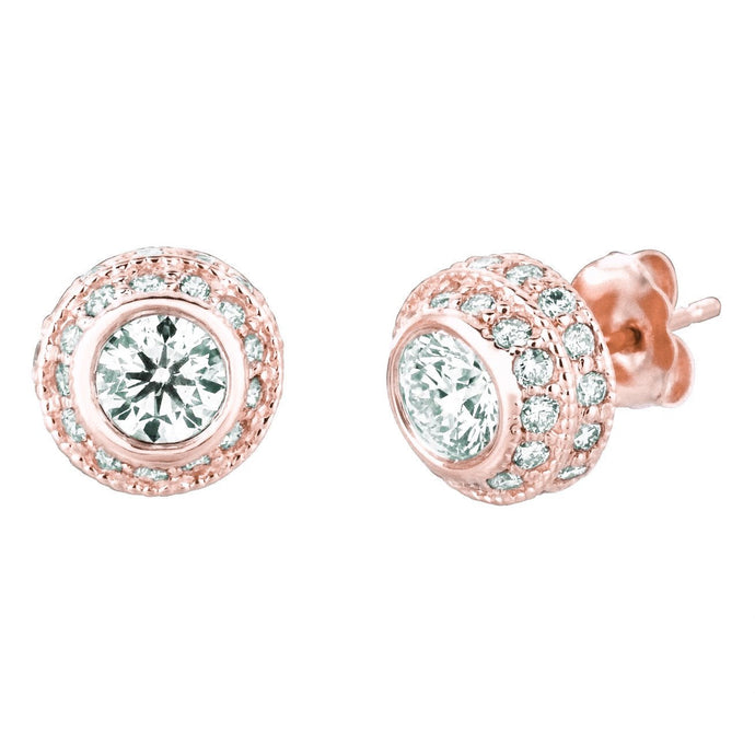 Echt Diamanten Oorknopjes 3 Karaat 14K Roze
