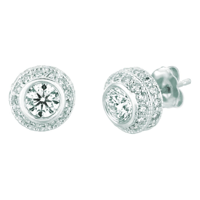 Echt Diamanten Oorknopjes 3 Karaat 14K Witgoud
