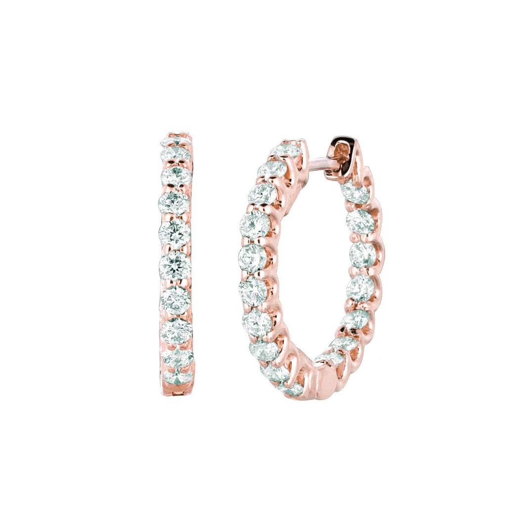 Echt Diamanten Oorringen 1,36 Karaat 14K Roségoud