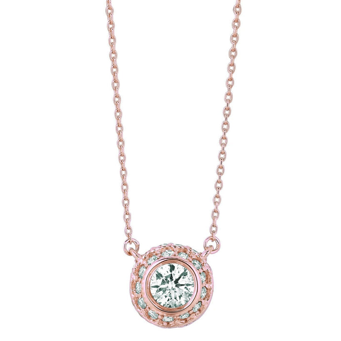 Echt Diamanten Rosé Gouden Ketting Hanger 1 Karaat