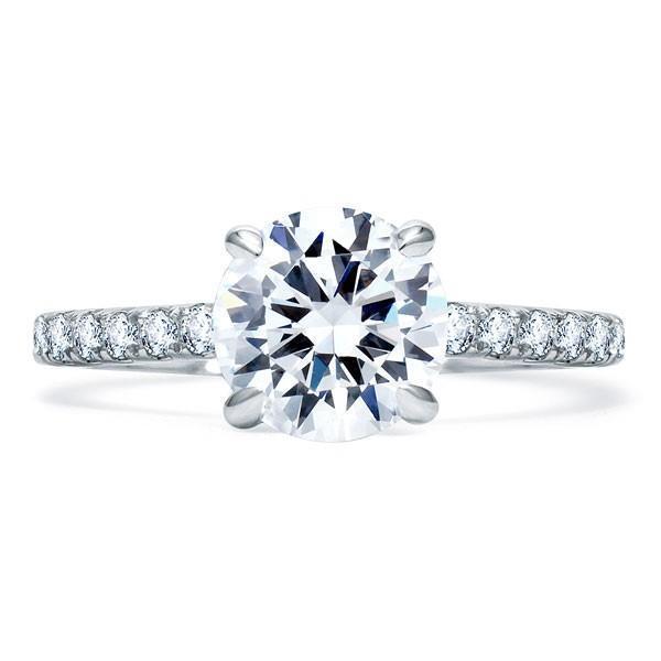 Echt Diamanten Solitaire Ring Met Accenten Witgouden Sieraden 1,95 Karaat