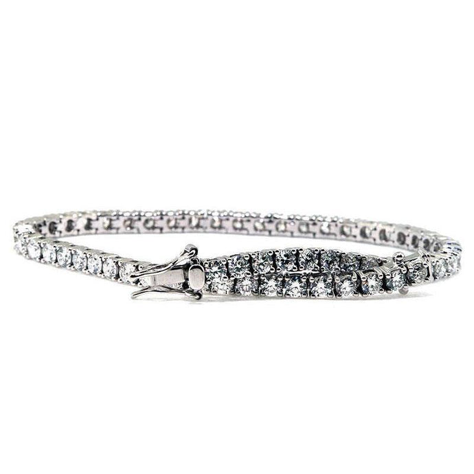 Echt Diamanten Tennis Fijne Armband Rond Geslepen 3,60 Karaat Witgoud 14K
