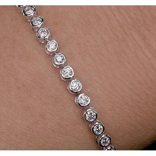 Echt Diamanten Tennisarmband 6 karaats Bezelset Sieraden F Vs1 - harrychadent.nl