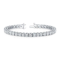 Natuurlijk uit de aarde gewonnen diamanten tennisarmband massief goud 17.10 karaat rond fijn sieraad