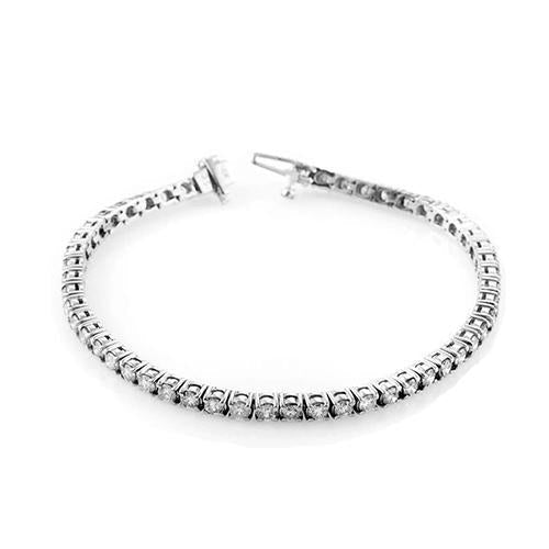 Echt Diamanten Tennisarmband Rond Geslepen 6 Karaat Witgouden Sieraden