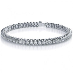 Echt Diamanten Tennisarmband Witgoud Rond Geslepen Sprankelend 5 Karaat