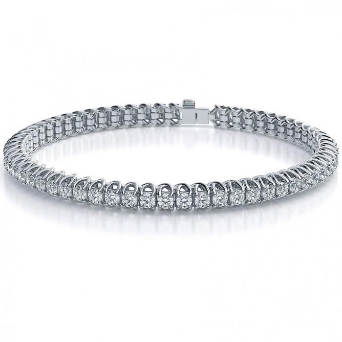 Echt Diamanten Tennisarmband Witgoud Rond Geslepen Sprankelend 5 Karaat