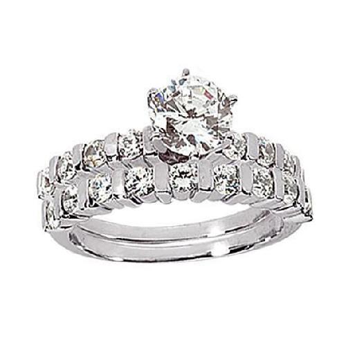 Echt Diamanten Verlovingsband Set 1,70 Karaat Nieuw