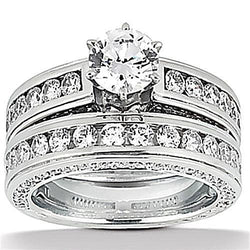 Echt Diamanten Verlovingsband Set 3.50 karaat Gouden Ring