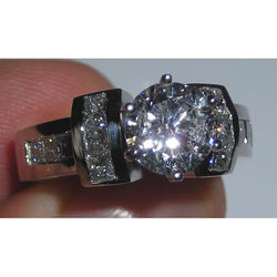 Echt Diamanten Verlovingsring 2.71 Karaat Prinses en Rond Wit Goud 14K