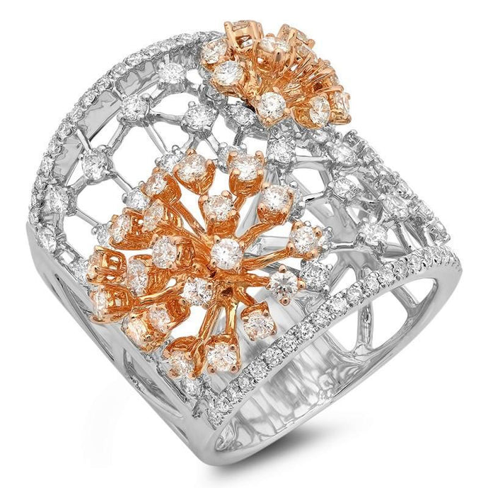 Echt Diamanten Verlovingsring 2,37 Karaat Wit En Roségoud 18K