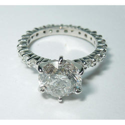 Natuurlijke uit de aarde gewonnen diamanten verlovingsring geaccentueerd 5.25 karaat 14K Witgoud