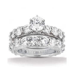 Echt Diamanten Verlovingsring in Antieke stijl 6,75 karaat Witgoud 14K