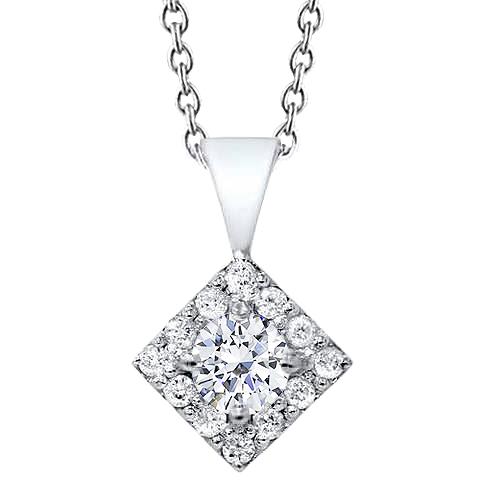 Echt Diamanten Vrouwen Ketting Vierkante Hanger 1,70 Ct Briljant Geslepen WG 14K