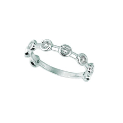 Echt Diamond Bubble Ring Halve Eeuwigheid Band 0,50 Karaat Bezel Set 14K Goud