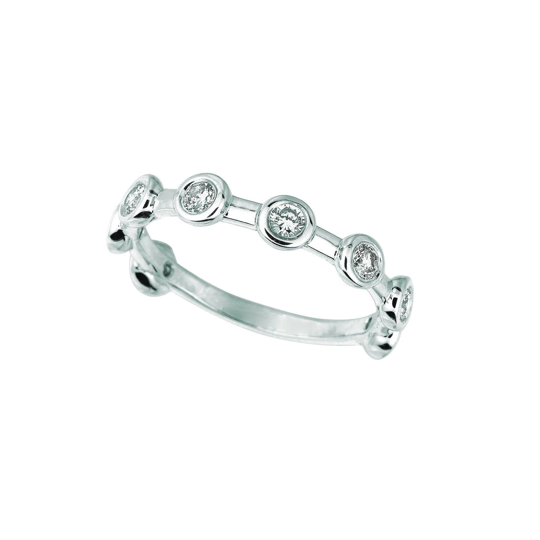 Echt Diamond Bubble Ring Halve Eeuwigheid Band 0,50 Karaat Bezel Set 14K Goud
