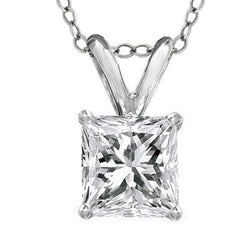 Echte Natuurlijke uit de aarde gewonnen Diamanten Solitaire Ketting Hanger Prong Gezet 2 Karaat Witgoud 14K
