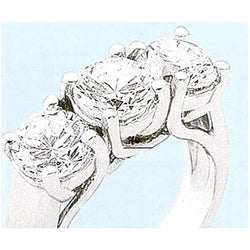 Echt Diamond White Gold Women Anniversary Ring Three Stone 1,50 Karaat