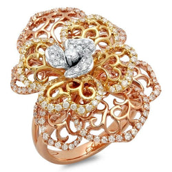 Echt Jugendstil-Sieraden Nieuwe Meerkleurige Gouden Vrouwenverlovingsring