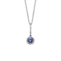 Echte Sri Lanka blauwe saffier en diamanten hanger 2 karaat