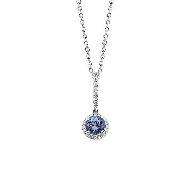 Echte Sri Lanka blauwe saffier en diamanten hanger 2 karaat - harrychadent.nl