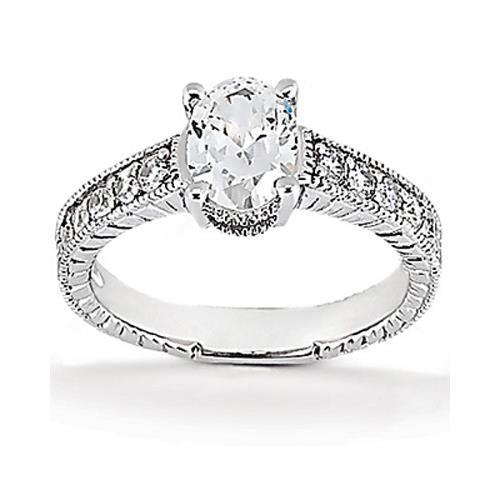 Echte 1.26 karaat Diamanten Ring Vintage Stijl Vrouwen Sieraden
