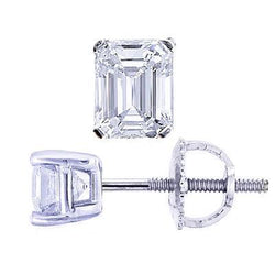 Echte 1.50 Ct Emerald Cut Diamant Stud oorbel Vrouwen Witgouden Sieraden