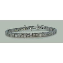 Afbeelding in Gallery-weergave laden, Echte 11.50 karaat Prinses Diamanten Tennisarmband Massief Wit Goud
