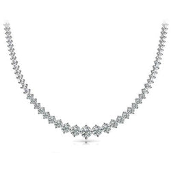 14K Witgoud Ronde Natuurlijke Diamant Tennis Collier Dames Sieraden 11 Karaat