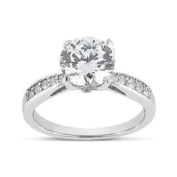 Echte 1,75 ct Ronde Diamanten Trouwring Witgoud