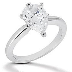 2.50 Karaat Peer uit de aarde gewonnen Diamanten Solitaire Ring Witgoud Sieraden Nieuw