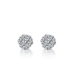 Echte 4.50 ct Prachtige Oorknopjes Halo Briljant Geslepen Diamanten Goud Wit