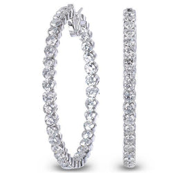 Echte 4.80 karaat Ronde Geslepen Diamanten Dame Hoepel Oorbellen Nieuw