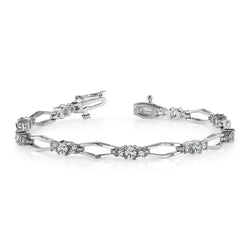 Echte 4,50 Karaat Ronde Diamanten Schakelarmband Witgouden Sieraden 14K