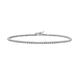 Echte 4 Karaats Ronde Griffen Set Diamanten Tennisarmband Wit Goud 14K