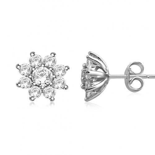 Echte 5.00 ct Prachtige Ronde Geslepen Diamanten Bloem Stijl Studs Halo Oorbel - harrychadent.nl
