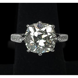 6,25 Karaat Kussen Natuurlijke Echte Diamant (Niet labgekweekt) Oude Mijnwerker Antieke Stijl Ring