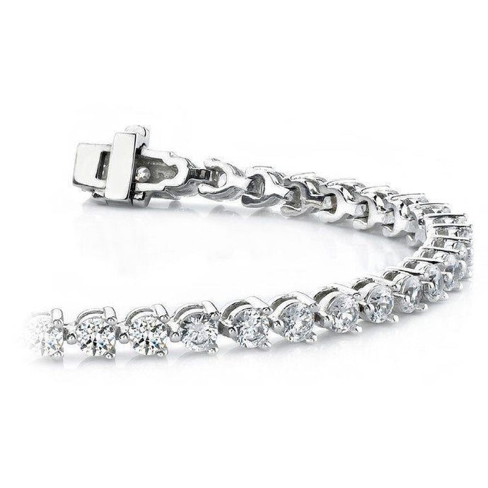Echte 6 kt Ronde Geslepen Diamanten Tennisarmband Wit Goud 14K Sprankelend - harrychadent.nl