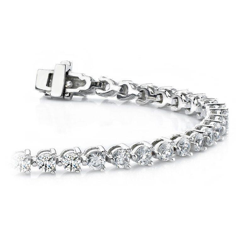 Echte 6 kt Ronde Geslepen Diamanten Tennisarmband Wit Goud 14K Sprankelend - harrychadent.nl