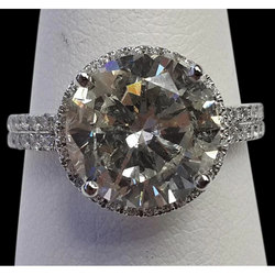 Natuurlijke Ronde 7 Karaat Halo Diamanten Ring