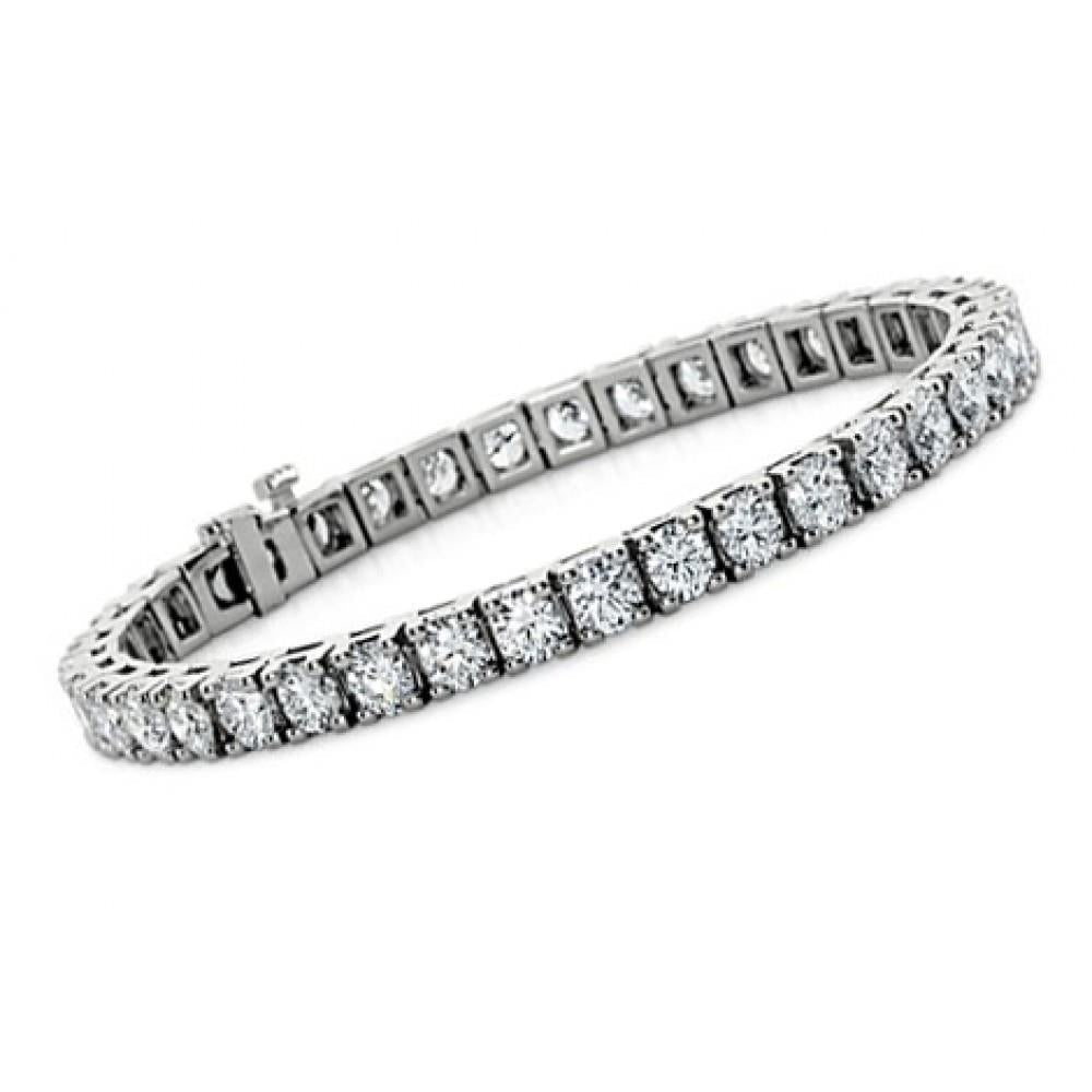 Echte 8 karaat Ronde Diamanten Dames Armband Wit Goud - harrychadent.nl