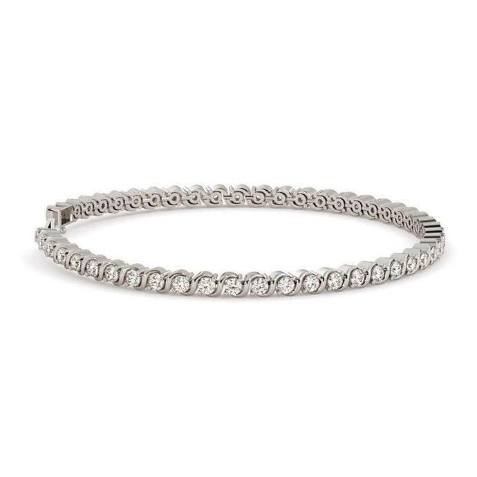 Echte Briljant Geslepen 5 karaat Diamanten Tennisarmband Wit Goud 14k - harrychadent.nl